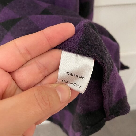 Tuckernuck Aubergine Check Parker Shacket Purple Black Flannel Size XL - Picture 4 of 7